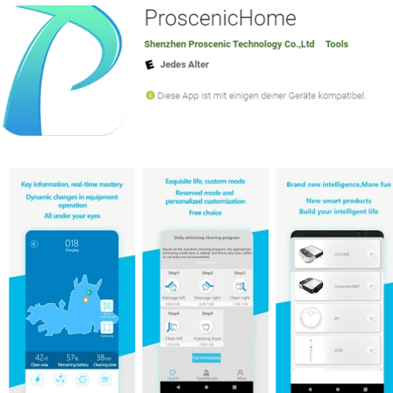 Proscenic App steht im App Store kostenlos zum Download zur Verfügung